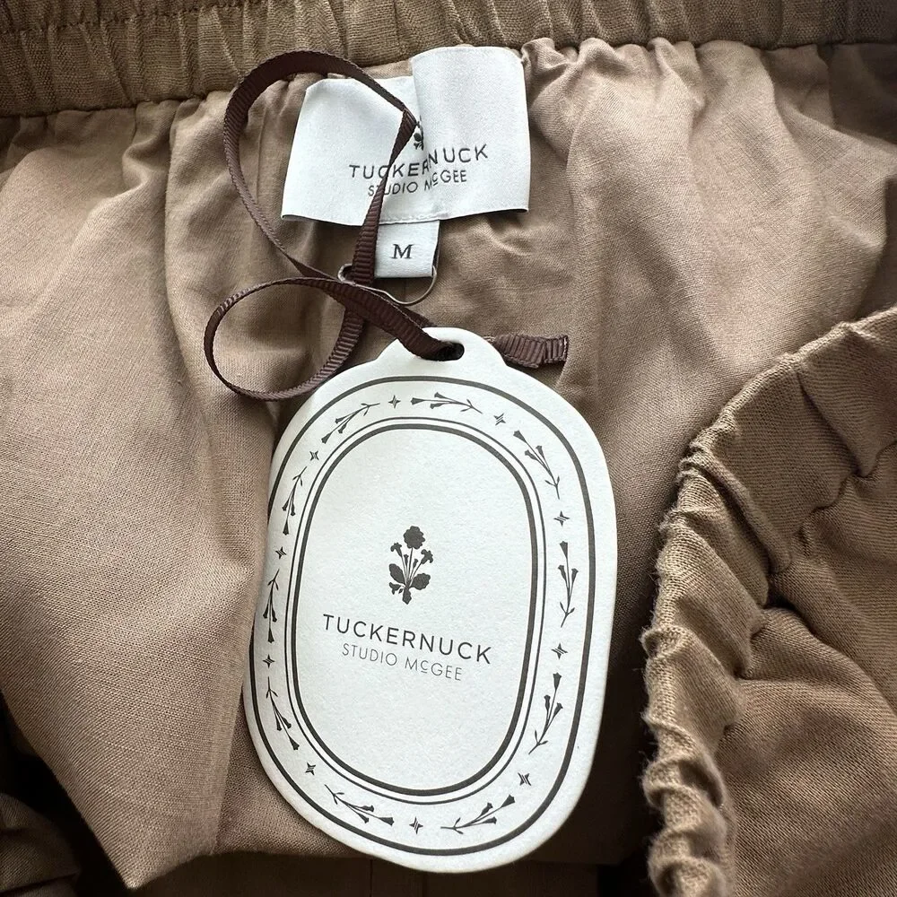 Tuckernuck x Studio McGee Augusta Shorts Sz M Linen Cotton Mocha NEW